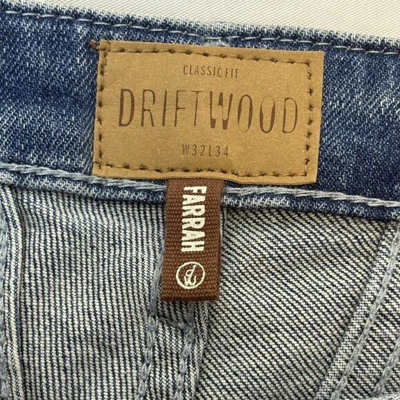 Driftwood Flare Leg Farrah Tonal Jeans Womens 32x33 Frayed Hem Boho Hippie EUC - Picture 7 of 9